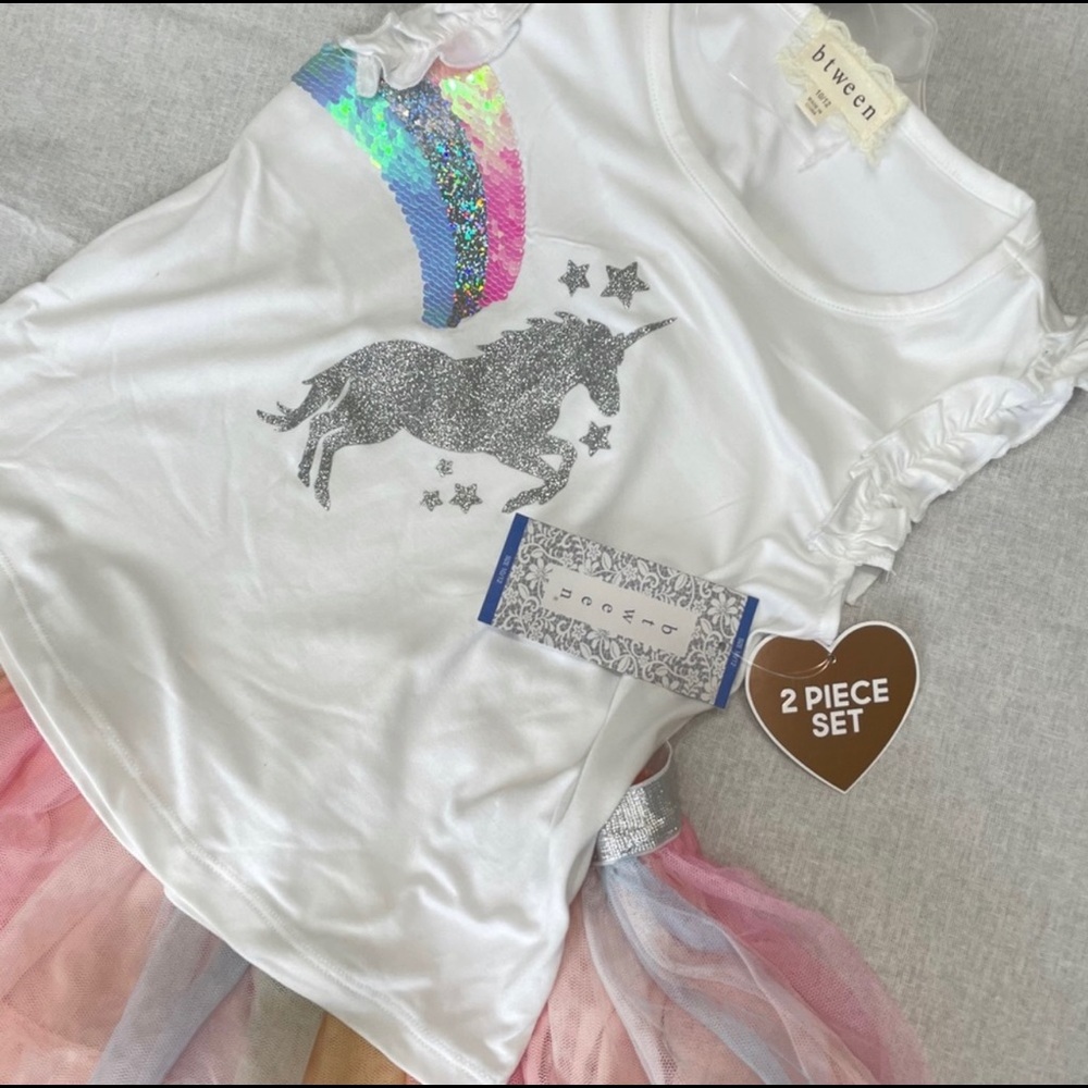 🌟SOLD BTWEEN rainbow MAGICAL Tutu Unicorn Set 7/8 NWT - Picture 10 of 11